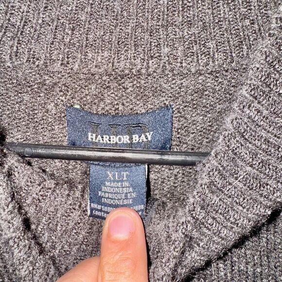 Harbor Bay Men's Brown Full Zip Mock Collar Sweater - XLT - Picture 2 of 7